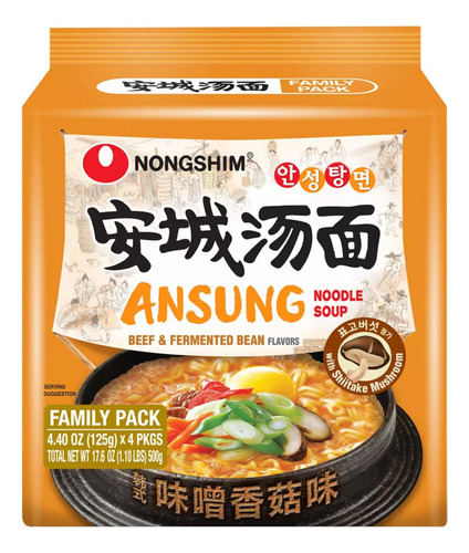 Nongshim Beef & Fermented Bean Ansung Noodle Family Pack