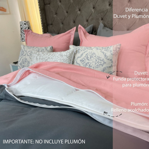 Imagen 4 de 4 de Duvet Doble Doble Faz Rosa - Gris Karytex
