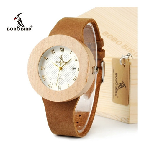 Relógio Feminino Bambu Bobo Bird Calendário C02 Promoção