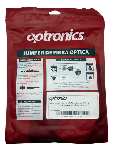 Jumper Lc-fc Multimodo 50/125 11 Metros, Optronics