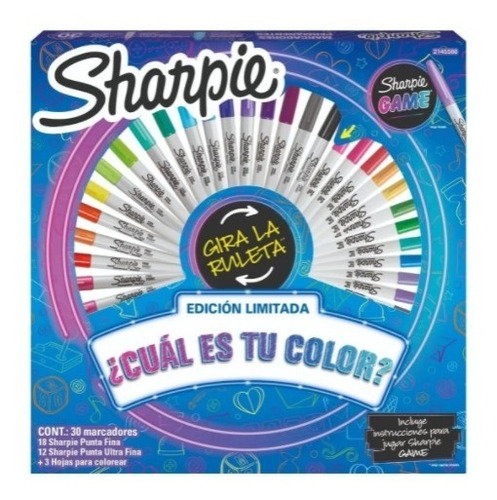 Marcador Fibra Sharpie Game Ruleta Spinner Ed. Limitada X30