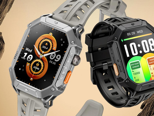 Reloj Inteligente Militar Haylou Iron N1 2.13 C/ Micrófono Negro Mesh Negro Negro