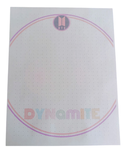 Hojas Para Carpeta Bts Dynamite | 25 Piezas | Doble Cara