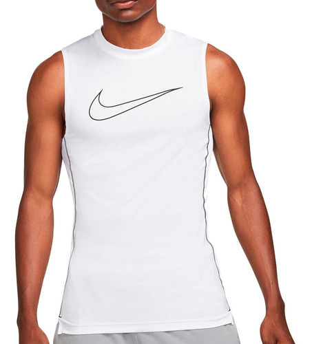 Camiseta Esqueleto Nike Pro Dri-fit-blanco