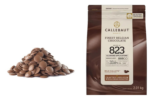 Chocolate Belga Ao Leite 823 Callebaut 33,6% Gotas 2,01kg
