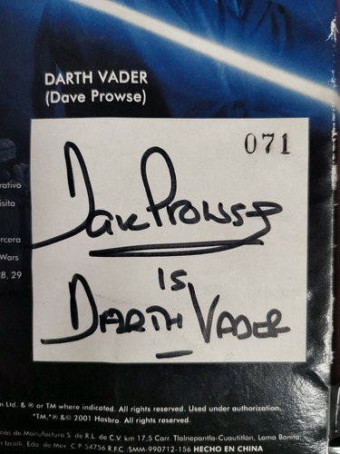 Darth Vader Y Obi Wan Con Autógrafo De David Prowse (Usado)