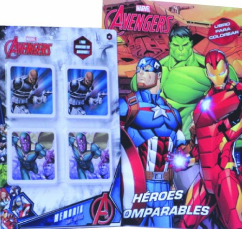 Paquete De Libro Y Memorama Avengers