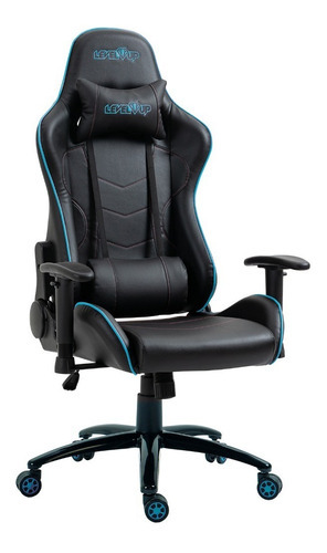 Silla Gamer Level Up Ares Pro 2 Reclinable Gaming Pc Play Color Celeste Material del tapizado Cuero sintético