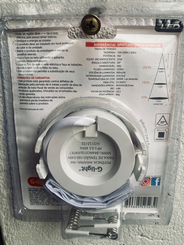 Spot Led Quadrado 4w 3000k Amarela Autovolt G-light