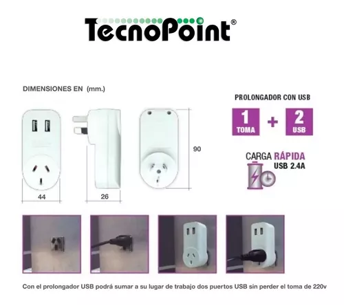 enchufe usb cargador usb con doble usb 5v y 2 tomas 220v lad