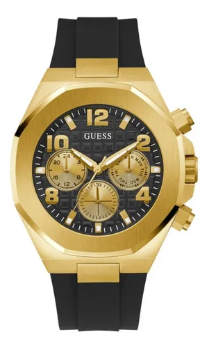 Reloj Guess Hombre Caballero Analógico Color de la correa Negro/Dorado