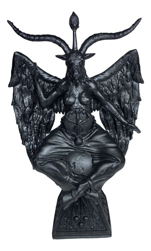 Estátua Exclusiva Baphomet - Decoração Resina Cor Preto