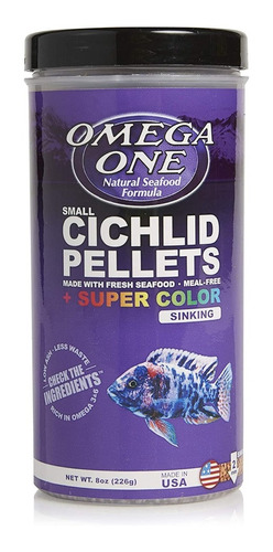 Cichlid Pellets 226gr Comida Gránulos Cíclidos Peces Color