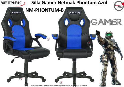 Silla Gamer Netmak Phontum Azul  Nm-phontum-b