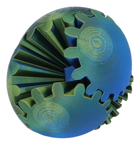 La Bola De Engranaje Impresa En 3d De Blue Gearsphere Alivia