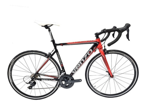 Imagen 1 de 1 de Bicicleta ruta Venzo Phoenix 16v cambios Shimano Claris R2000 color negro/rojo  