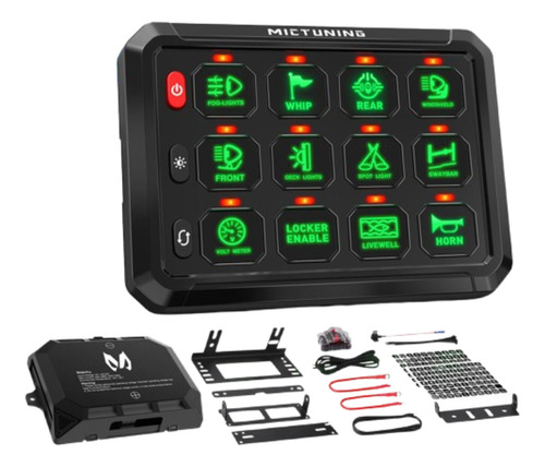 Panel 12 Switch Digital Rgb Para Jeep Rzr Canam X3 Universal