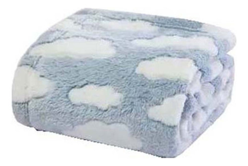 Frazada Bebe Flannel Fleece Cloud 90x110cm Palette Ofe! Color Celeste Liso