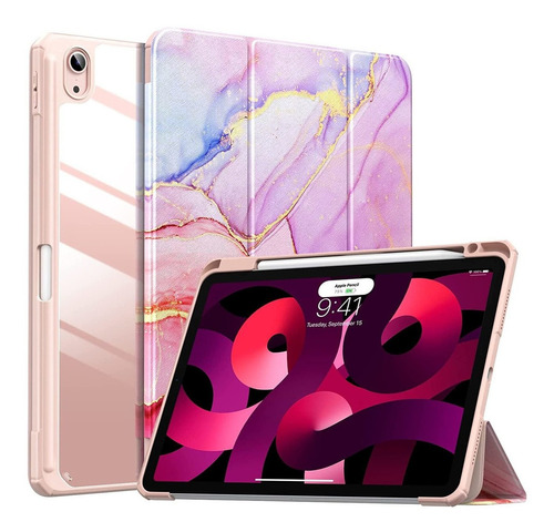 Funda Para iPad Air 5th Gen 2022 Moko Traslucida Marmol Rosa