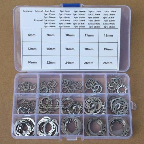 150pcs 30 Tipo Anillo Retencion Acero Inoxidable Kit