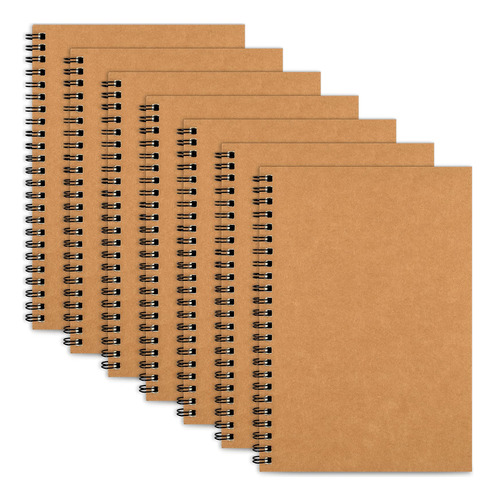 Labuk Paquete De 7 Cuadernos En Espiral A5 Sin Forro, 100 Pg