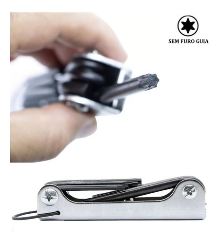 Chave Torx Tipo Canivete Jogo C/8 Pontas T9 A T40 - Eda 8ji