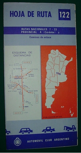 Mapa Automovil Club Argentino Hoja De Ruta Automoviles 122