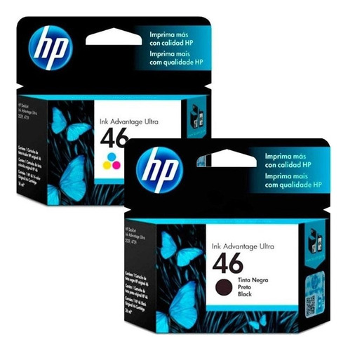 Combo Cartucho Hp 46 Negro + Color 2529 4729 5738 5739