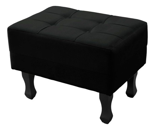 Puff Decorativo Sala De Estar Recepção Bela Suede Preto