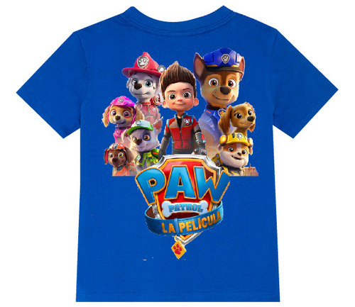 Polera Color Algodón 100% Niños Paw Patrol Pelicula