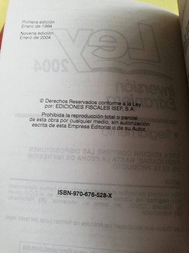 Ley Inversión Extranjera 2004 Reglamento (Usado)