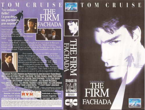 The Firm Fachada Vhs Tom Cruise Gene Hackman Gary Busey