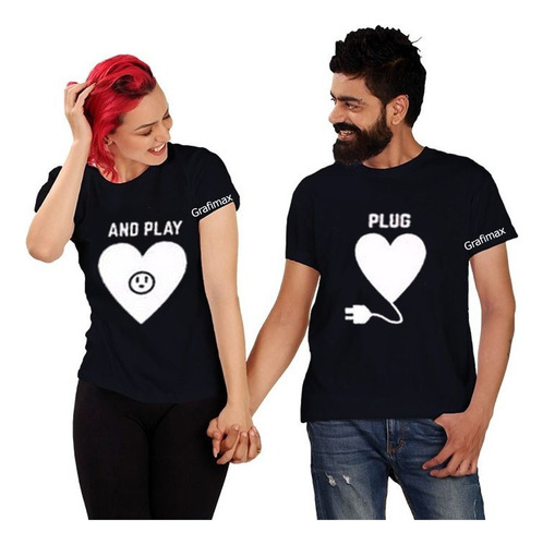 Polera Pareja Novios Duos Plug And Play Grafimax