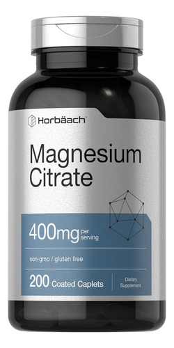 Citrato De Magnesio 400 Mg Con 200 Comprimidos Horbaach