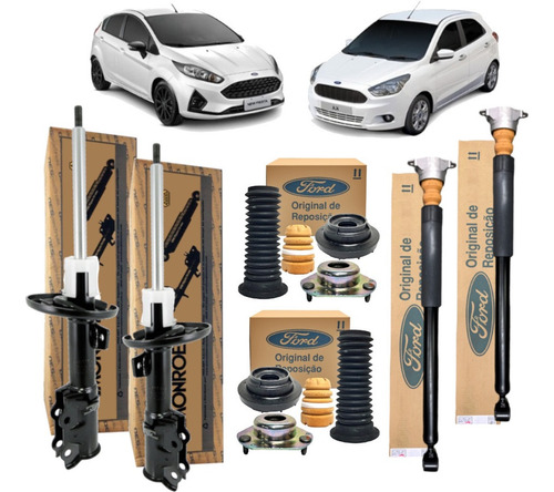 Kit 4 Amortecedor New Fiesta Novo Ka Completo Original Ford