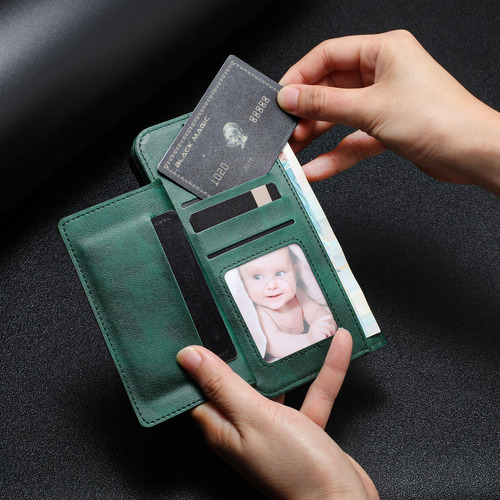 Funda De Piel Con Cierre De Primera Calidad Para La Serie Oppo A78, Protección De 360°, 7 Ranuras Para Tarjetas, Bloqueo Rfid, Bolsillo Para Monedas,