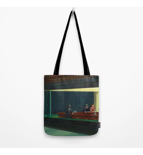  Tote Bag Arte Iconico Bolsa Tela Monet Goya Klimt Hopper Color Nighthawks - Edward Hopper