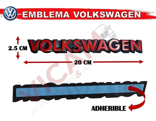 Emblema Volkswagen Rojo Con Negro