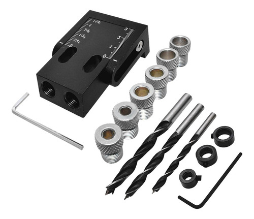 F Juego De Sistema Pocket Hole Jig Drill Hole, 15 Piezas,