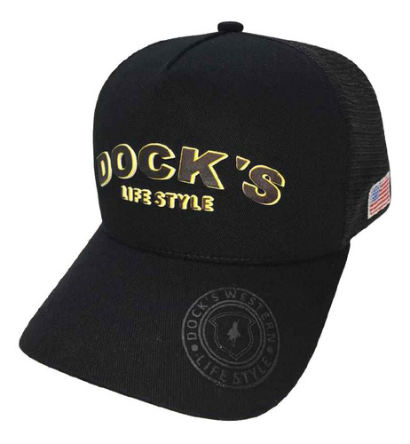 Boné Dock's Western Snapback Life Style Tela Preto