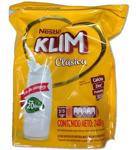 Leche En Polvo Klim Clasica 2.4 Kilos De - g a $51