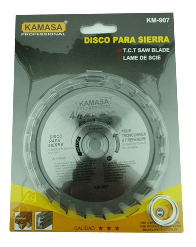 Disco Sierra Circular 4 1/2 Pulgadas 24 Dientes Kamasa