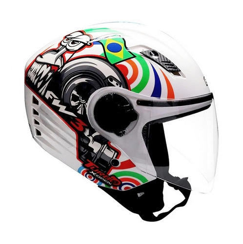 Capacete Masculino Moto Fw3 X-open Turbo Viseira Forro Preto Cor Branco Tamanho do capacete 56