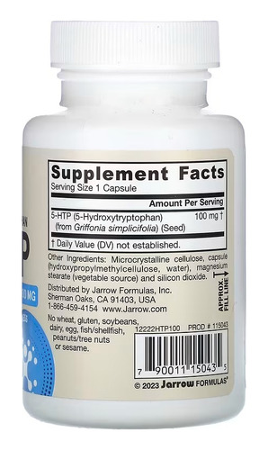 Jarrow Formulas 5-hidroxitriptófano 100 Mg 60 Vcaps Sfn