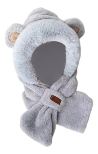 Conjunto De Gorro Y Bufanda De Invierno Con Animales De Gris