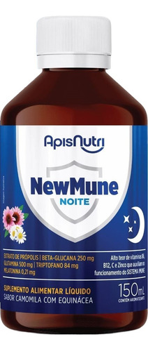 Apisnutri NewMune Melatonina Triptofano Vitaminas B Líquido Sabor Camomila