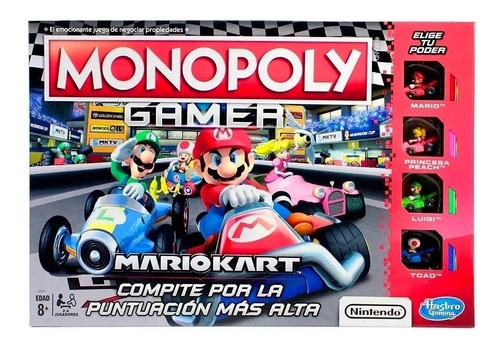 Juego De Mesa Monopoly Mario Kart Gamer Hasbro E1870