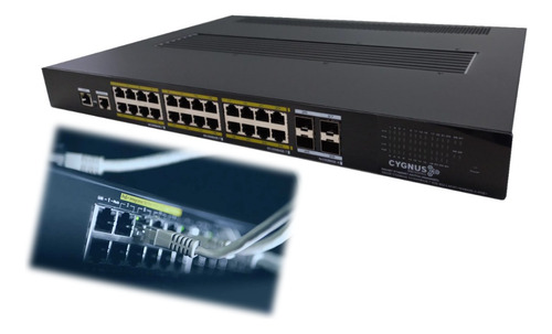 Switch 24 Ports Gb Poe+ 4 Ports Sfp 10gb L3 Fanless