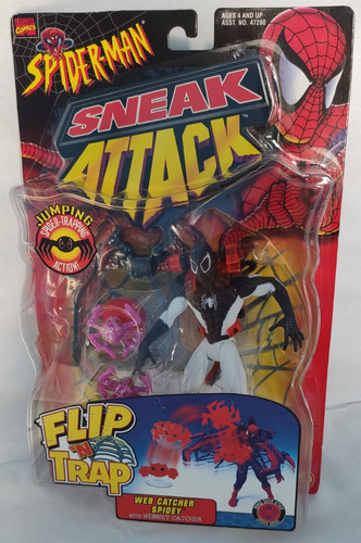 Toybiz 1998 Sneak Attack Spiderman White & Black Jp