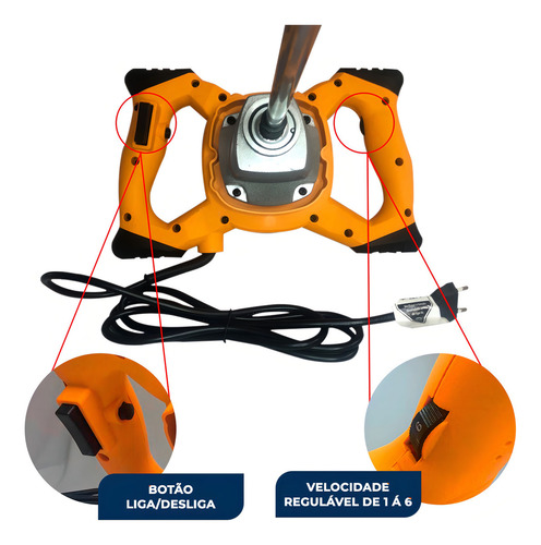 Mezclador de pintura con 2 Galo Performer, espátula 12 cm 220 V